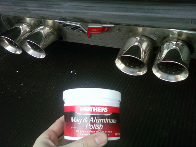 KEEP THOSE EXHAUST TIPS CLEAN  MOTHERS Mag & Aluminum Polish 